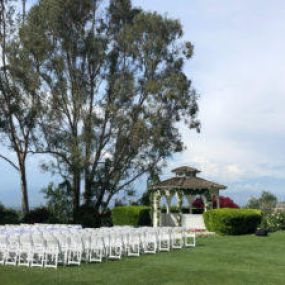Industry Hills Golf Club at Pacific Palms Resort prepared for a wedding ceremony.