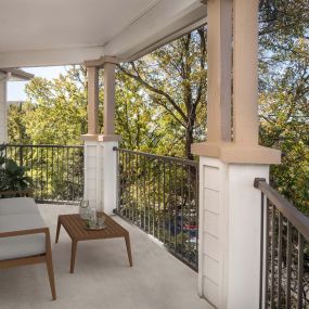Wraparound private balcony at Camden Stoneleigh apartments in Austin, TX.