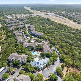 Aerial view of Camden Stoneleigh along Mopac Loop 1 and Slaughter Lane