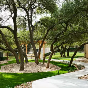 Landscaped courtyards with barbeques