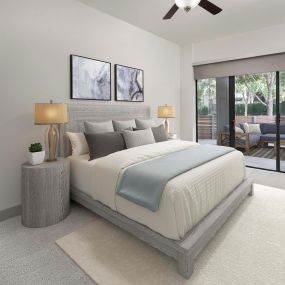 The Three Bedroom Floor Plan Includes a Second Private Patio or Balcony at Camden Henderson in Dallas, TX