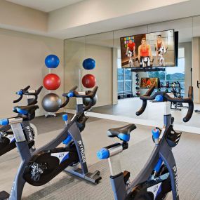 Yoga and spin studio at Camden Lincoln Station Apartments in Lone Tree, CO