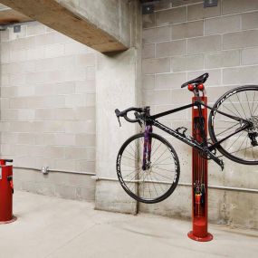Bicycle repair station at Camden Lincoln Station Apartments in Lone Tree, CO