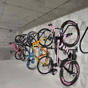 Private bicycle storage at Camden Lincoln Station Apartments in Lone Tree, CO