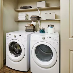 Full size washer and dryer at Camden Lincoln Station Apartments in Lone Tree, CO