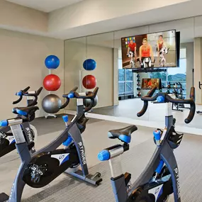 Yoga and spin studio at Camden Lincoln Station Apartments in Lone Tree, CO