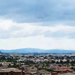 Mountain views from Camden Lincoln Station Apartments in Lone Tree, CO