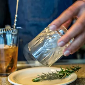 Fireside Cocktail Smoked Under Rosemary