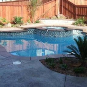Custom pool with spa