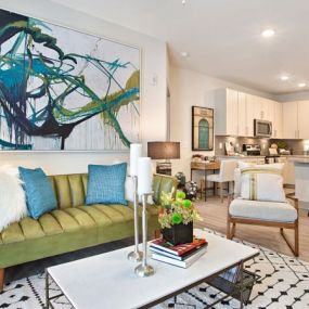 Living Room with Kitchen View