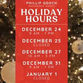 ✨ Happy Holidays! ☃️
We have changed our office hours in observance of Christmas and New Year's!
 
 - December 24th: 9am - 1pm
 - December 25th: CLOSED

 - December 27th: 10am - 3pm

 - December 31st: 9am - 1pm
 - January 1st: CLOSED

We wish you all a joyful holiday and look forward to serving you again December 26th!  ????????