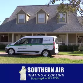 Southern Air Heating and Cooling work van in the field