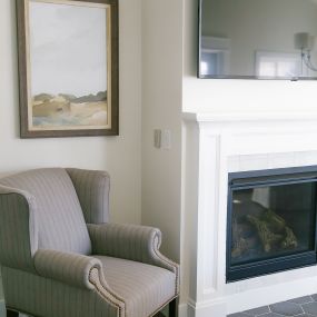 Luxury King Suite fireplace