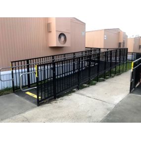 Scott Greene and the Amramp North Florida team installed this ramp for a Planet Fitness member registration trailer to make it accessible for everyone. Scott has installed multiple ramps in the past for the gym.