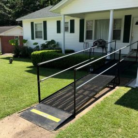 The North Florida Amramp team installed this modular ramp and threshold ramp in a home in Jacksonville, FL.