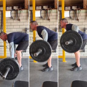 Scott demonstrates a Barbell Row, a fantastic upper and lower back developer.