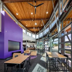 Inside the lobby of a credit union in Missouri City