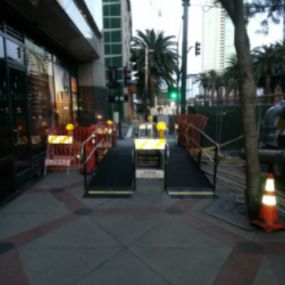 Amramp worked with Acco Engineered Systems to provide access to the public for two months during their construction project at 402 West Broadway Center in San Diego.