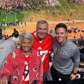 We came to Vegas to hang out with Chiefs Kingdom and cheer on our team. We were blessed with a huge surprise early Sunday morning that we were going to the big game. Aaron, Theresa’s son, helped to find us tickets and we just had to go. A nail biter for sure and we were truly underdogs. 49er fans were everywhere.  In the 4th quarter when they had the lead you could feel they thought they had the Lombardi trophy won. Mahomes broke their heart and made Chiefs Kingdom so proud. We witnessed a great