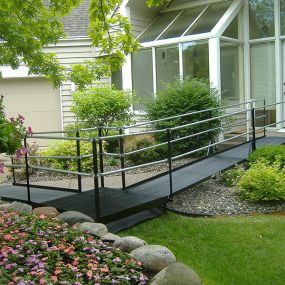 Another view of the accessible front entrance of this home in Minnetonka, MN.
