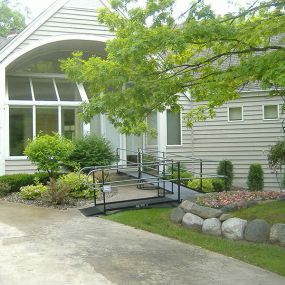 The front entrance of this home in Minnetonka, MN is now wheelchair accessible.