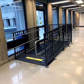 The Amramp Boston team installed this Amramp Pro code compliant commercial ramp in Boston City Hall.
