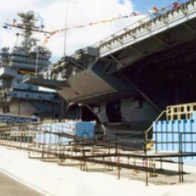 Amramp provided access to visitors on the USS JFK.