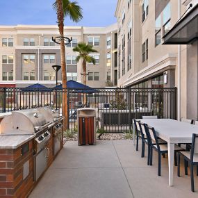 BBQ grilling area at The Huntington luxury apartments in Duarte, CA.