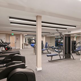 Professioal fitness center at The Huntington luxury apartments in Duarte, CA