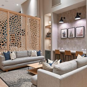 Lounge seating and co-working spaces at The Huntington luxury apartments in Duarte, CA.