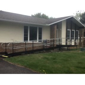 Amramp of Southeastern Wisconsin installed this wheelchair ramp in Antigo, WI so that the client could bring home his mother-in-law to live with them. He was very happy with the sturdy, steel ramp and stated that it was so much better than the aluminum one they had previously.