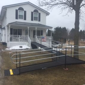 Amramp Southeastern Wisconsin received a call on Tuesday to install a ramp so this client could be released from the hospital in two days. Dave McComb and his team were able to install this ramp well in advance of the 20 inches of snow predicted for Sobieski, WI near Green Bay, WI during Winter Storm Xanto.