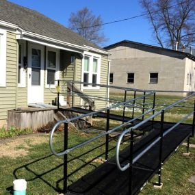 The Amramp Indiana team installed this wheelchair ramp at a Huntington, IN house.