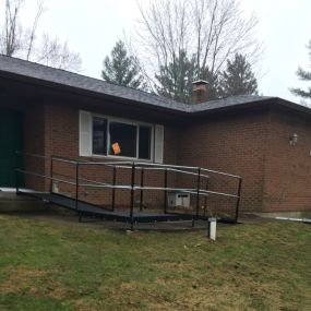 This wheelchair ramp installed by the Amramp Huntington team now makes this Marion home accessible.