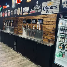 Self serve beer and margarita bar! So many options of local craft beer and IPA's