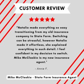 Mike McClaskie - State Farm Insurance Agent
Review highlight