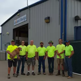 Crockett Electric team with mascot