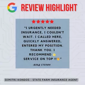 5 STAR Friday!
We are here to help Now serving and fluent in Spanish, Ukrainian and Russian.  
p.s. we are open Saturday's