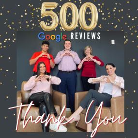 HUGE Thank you to all of our amazing customers for 500 Google Reviews! We appreciate you!