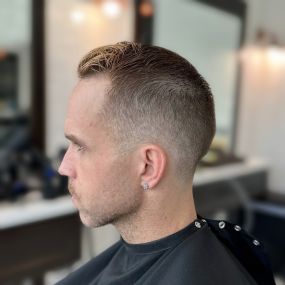 Half Fade Haircut with Drop Fade