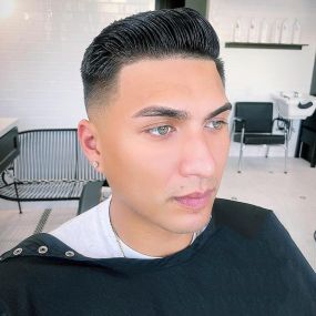 Mid Skin Fade Haircut with Line-Up