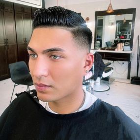 Mid Skin Fade Haircut with Line-Up