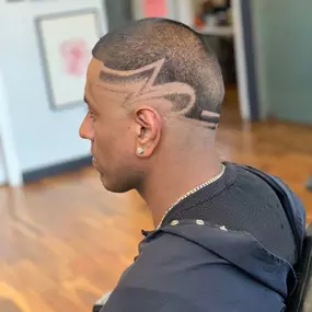 Skin Fade Haircut with Design