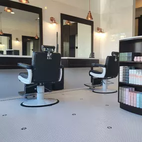 Interior of Circa 33 Barbershop