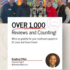 We’re so proud to share that we’ve received over 1,000 reviews! Your feedback means the world to us and inspires our team every day. We're honored to serve our amazing St. Louis and Creve Coeur communities and look forward to continuing to provide the service you deserve.