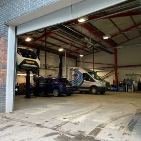 Workshop inside the Ford Service Centre Darlington