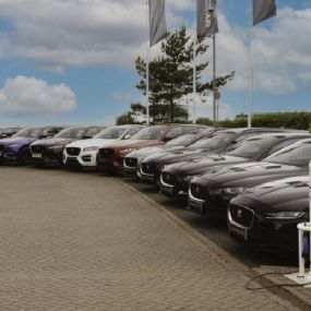 Cars outside the Jaguar Stockton On Tees dealership