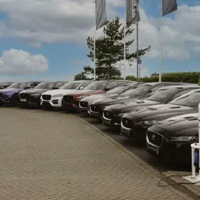 Cars outside the Jaguar Stockton On Tees dealership