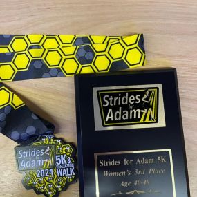 Team member Jennifer ran in the Strides for Adam 5k in Riverview, Michigan in support of teen suicide prevention