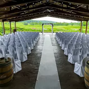 Outdoor Overlook Terrace wedding venue at Hawk's View Golf Club, Lake Geneva, WI